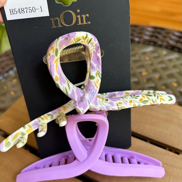 Noir Hair Claw Clips Womens Hair Accessories New Floral Purple - Picture 4 of 6